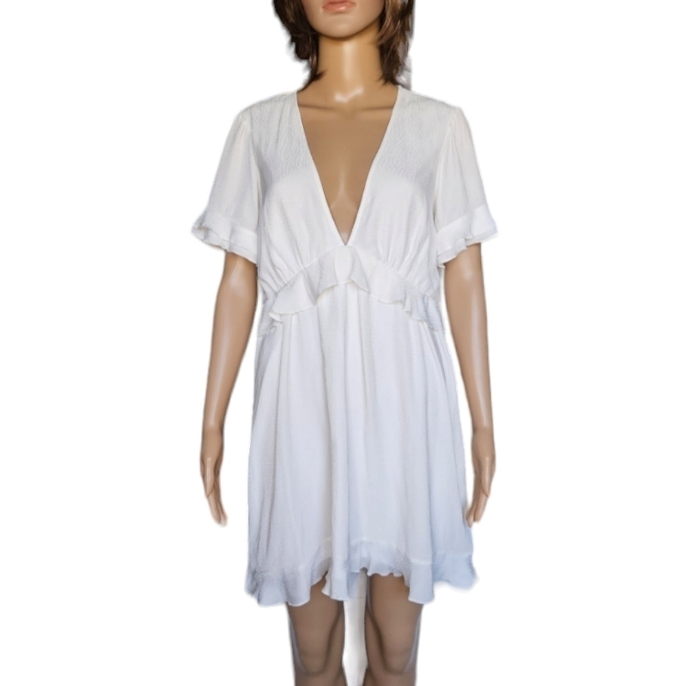 Show Me Your MuMu Speckle Dots Ruffle Mini Dress